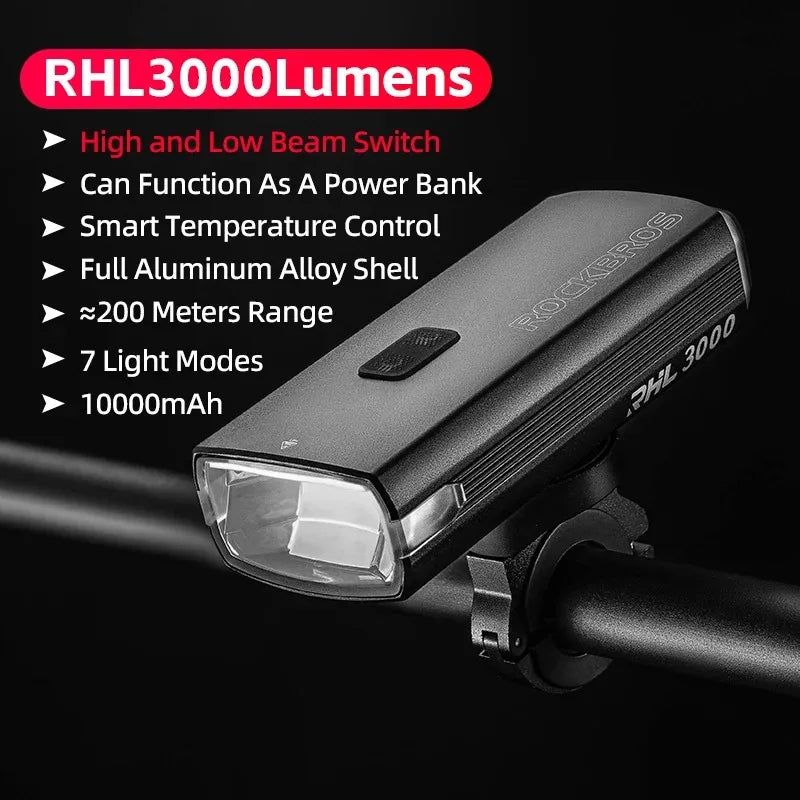 ROCKBROS RHL3000 Rechargeable Headlight