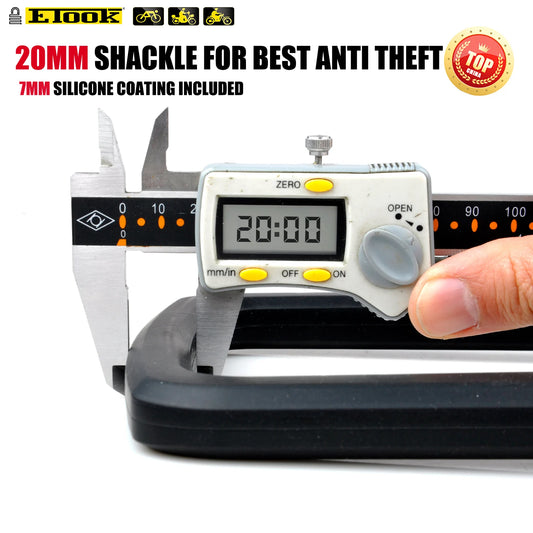 Caliper measuring the ETOOK ET500 U-lock shackle
