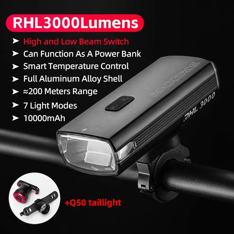 ROCKBROS RHL3000 Rechargeable Headlight
